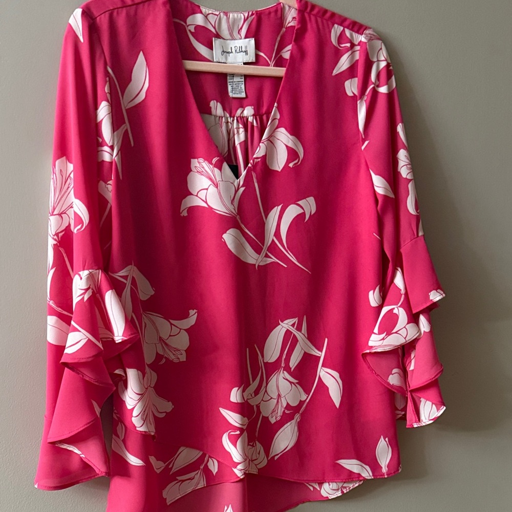 Joseph Ribkoff Women's Fuchsia Floral Blouse